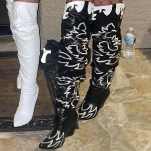 Cow girl boots knee length